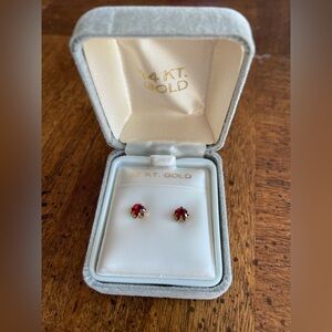 14k gold ruby earrings